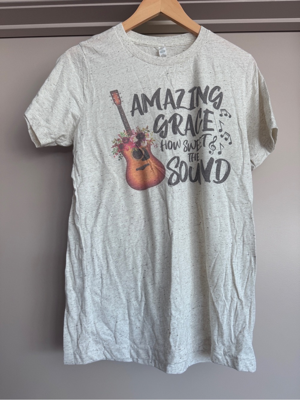 Amazing Grace Guitar Graphic Tee - Light Heather